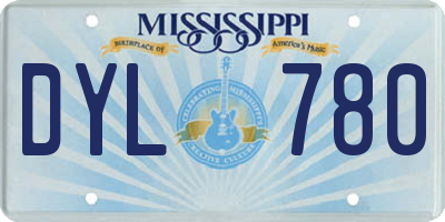 MS license plate DYL780