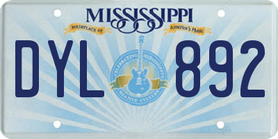 MS license plate DYL892
