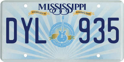 MS license plate DYL935