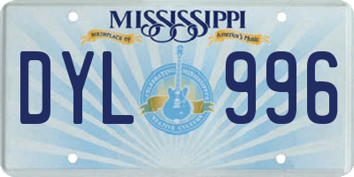 MS license plate DYL996