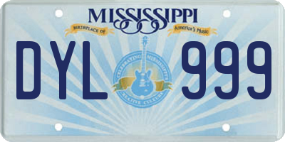 MS license plate DYL999