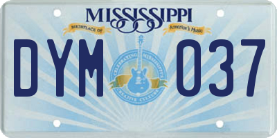 MS license plate DYM037