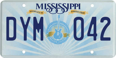MS license plate DYM042