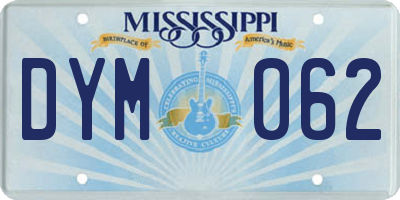 MS license plate DYM062