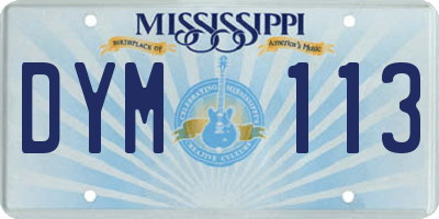 MS license plate DYM113