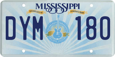 MS license plate DYM180