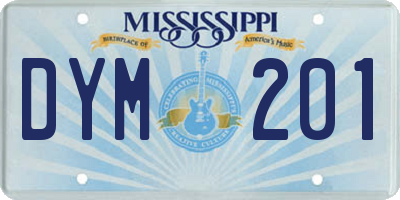 MS license plate DYM201