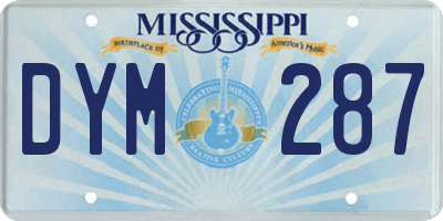 MS license plate DYM287