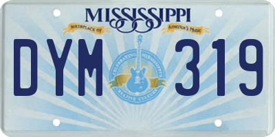 MS license plate DYM319