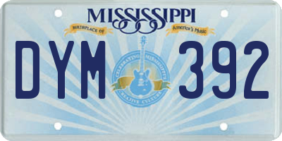 MS license plate DYM392