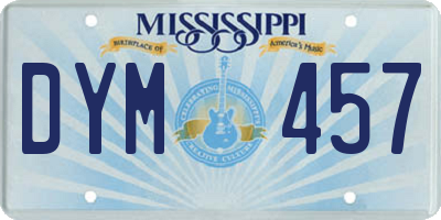 MS license plate DYM457