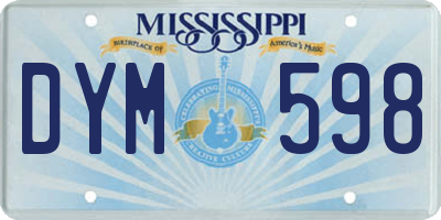 MS license plate DYM598