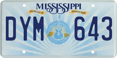 MS license plate DYM643