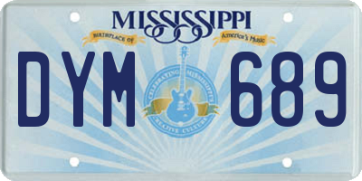 MS license plate DYM689