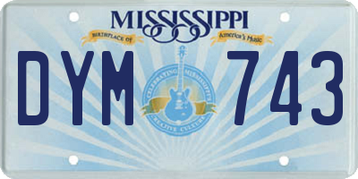 MS license plate DYM743