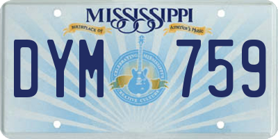 MS license plate DYM759