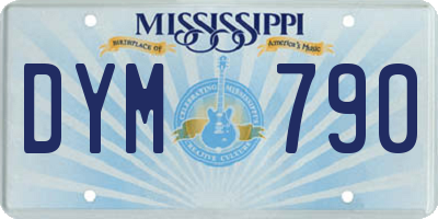 MS license plate DYM790