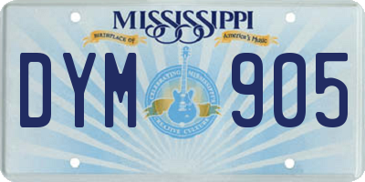 MS license plate DYM905