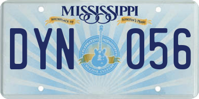 MS license plate DYN056