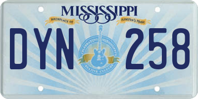 MS license plate DYN258