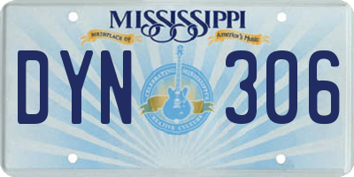 MS license plate DYN306
