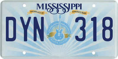 MS license plate DYN318