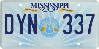 MS license plate DYN337