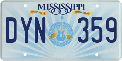 MS license plate DYN359