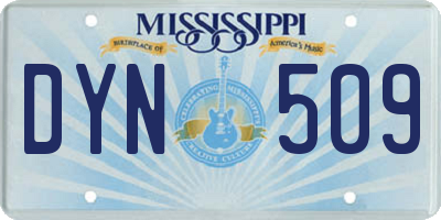 MS license plate DYN509
