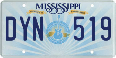 MS license plate DYN519