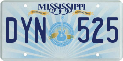 MS license plate DYN525