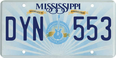 MS license plate DYN553