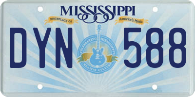 MS license plate DYN588