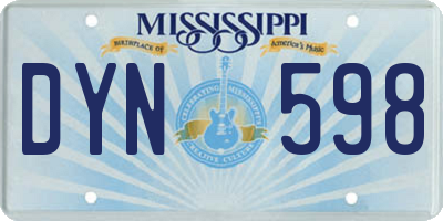 MS license plate DYN598