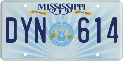 MS license plate DYN614