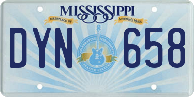 MS license plate DYN658