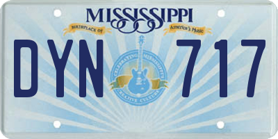 MS license plate DYN717