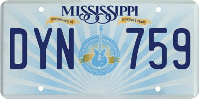 MS license plate DYN759