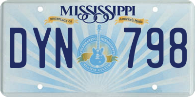 MS license plate DYN798