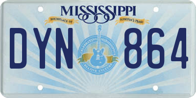 MS license plate DYN864