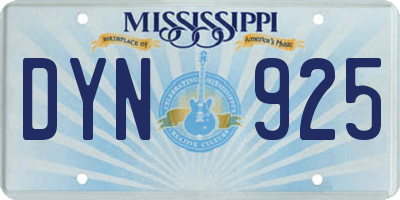 MS license plate DYN925