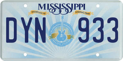 MS license plate DYN933