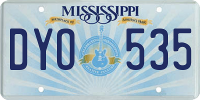 MS license plate DYO535