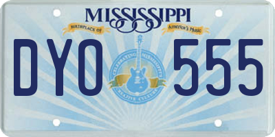MS license plate DYO555