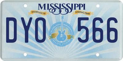 MS license plate DYO566