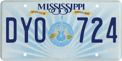 MS license plate DYO724