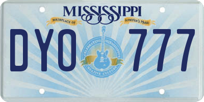 MS license plate DYO777