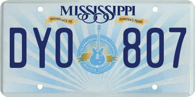MS license plate DYO807