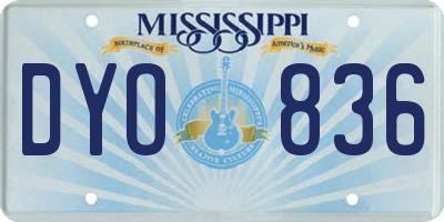 MS license plate DYO836