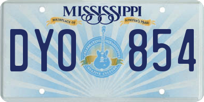 MS license plate DYO854